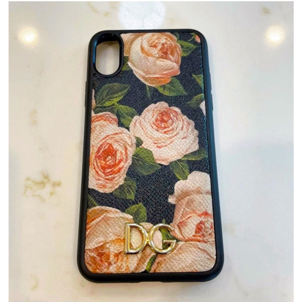 Dolce & Gabbana Leather Rose Patterned iPhone X Phone Case